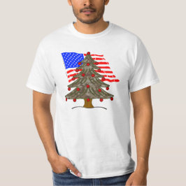 Camiseta Árvore de Natal Desert Camo com Bandeira Americana