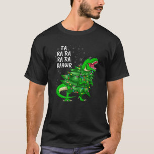 Camiseta Árvore de Natal Dinossauro T Rex Tyrannosaurus Re