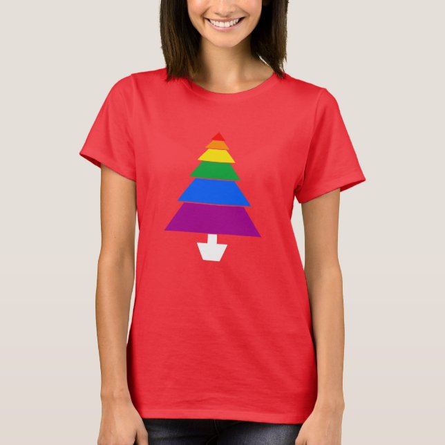 CAMISETA ÁRVORE DE NATAL DO ARCO-ÍRIS - .PNG (Frente)