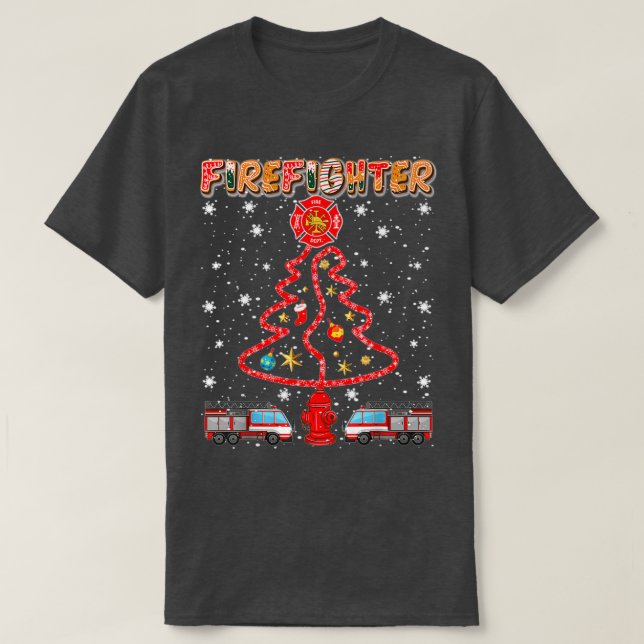 Camiseta Árvore de Natal do Bombeiro (Frente do Design)