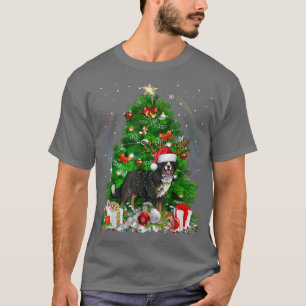 Camiseta Árvore de Natal do Cachorro Bernês Light Pajama D