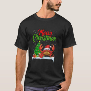 Camiseta Árvore de Natal do Caranguejo Luz Engraçada Xmas C