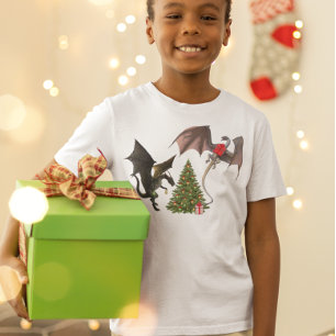 Camiseta Árvore de Natal do Dragão de Natal Mítico