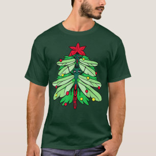 Camiseta Árvore de natal do Dragonfly Xmas Pajamas Funny Dr