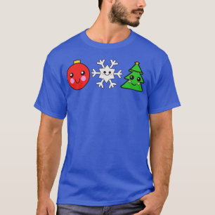 Camiseta Árvore de Natal do Enfeites de natal Kawaii Snowfl