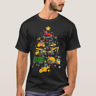 Camiseta Árvore de Natal do Escavador de Construção para Bo