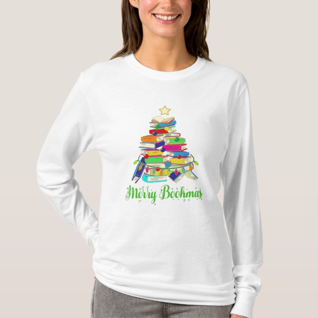 Camiseta Árvore de Natal do Livro, Natal do Livro (Frente)
