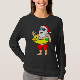 Camiseta Árvore De Natal Do Papai Noel Ou Natal Do Pato Do 