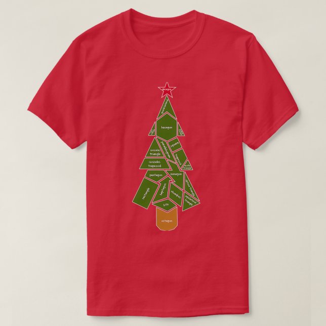 Camiseta Árvore de Natal do Professor de Matemática Feita d (Frente do Design)