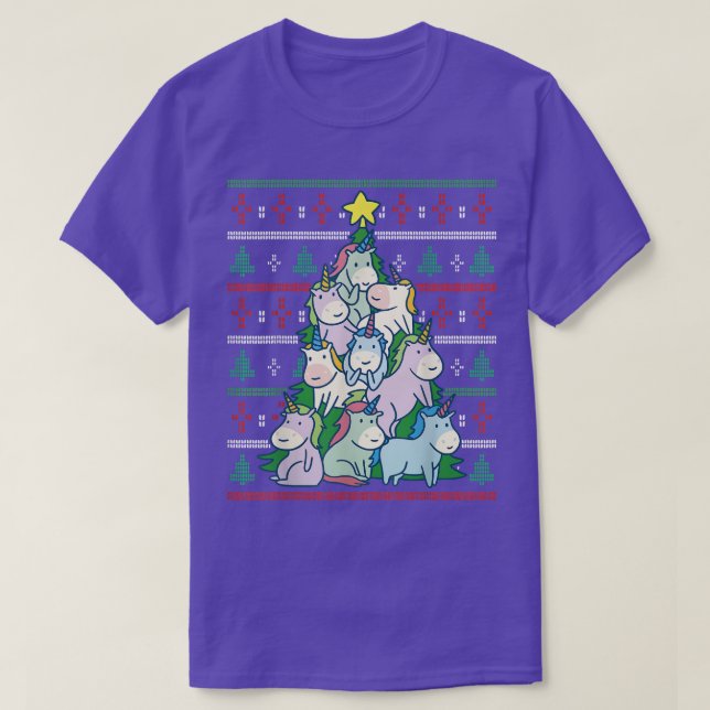 Camiseta Árvore de Natal do Unicórnio Feia (Frente do Design)