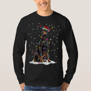 Camiseta Árvore de Natal Doberman Light Pajama Doberman