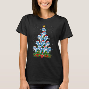 Camiseta Árvore de Natal Dolphin Santa Hat