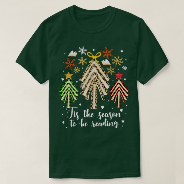 Camiseta Árvore De Natal Dos Livros É A Época De Leitura (Frente do Design)