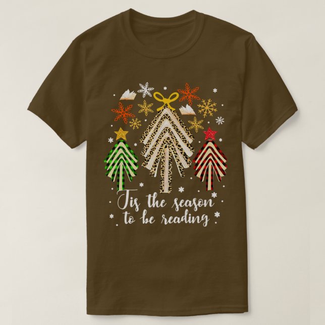 Camiseta Árvore De Natal Dos Livros É A Época De Leitura (Frente do Design)