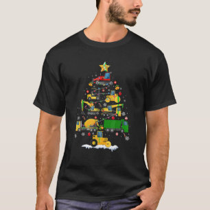 Camiseta Árvore de Natal dos Veículos de Construção Dec