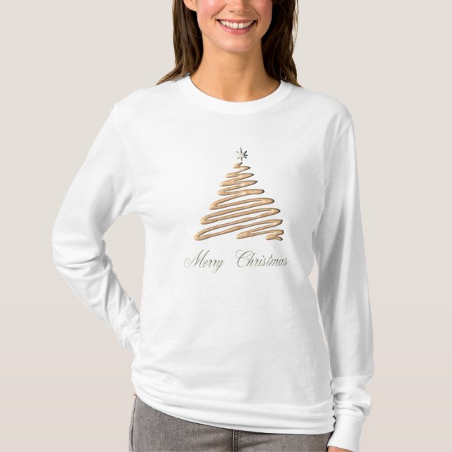 Camiseta Árvore de Natal Dourada (Frente)