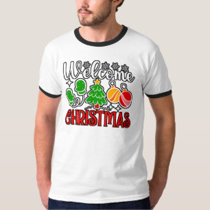 Camiseta Árvore de Natal e Enfeites de Boas-vindas-23758
