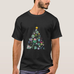 Camiseta Árvore de Natal Engraçada e Suculta Cactus Gardene