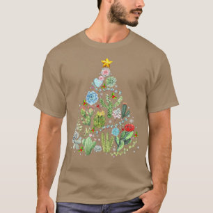Camiseta Árvore de Natal Engraçada e Suculta Cactus Gardene