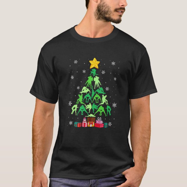 Camiseta Árvore de Natal Engraçada Esportes Engraçados Ao L (Frente)