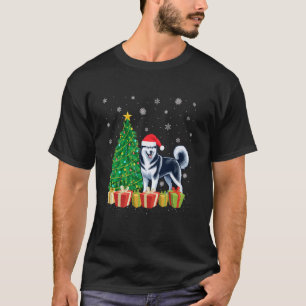 Camiseta Árvore de Natal engraçada iluminação chapéu de Pap