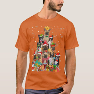 Camiseta Árvore de Natal engraçada Xmas Luz o Buldogue Fran