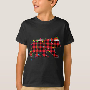 Camiseta Árvore de Natal Engraçado Árvore Vermelha Xadrez X