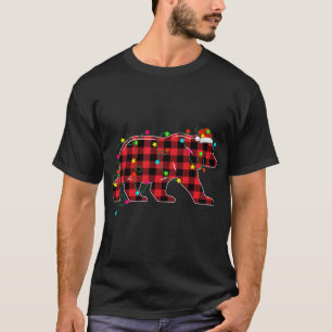 Camiseta Árvore de Natal Engraçado Árvore Vermelha Xadrez X