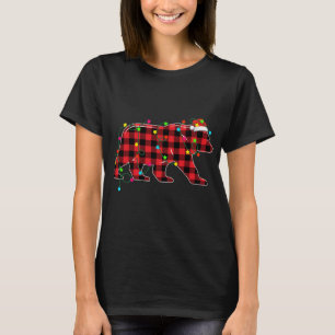 Camiseta Árvore de Natal Engraçado Árvore Vermelha Xadrez X