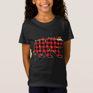 Camiseta Árvore de Natal Engraçado Árvore Vermelha Xadrez X