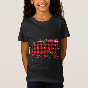 Camiseta Árvore de Natal Engraçado Árvore Vermelha Xadrez X