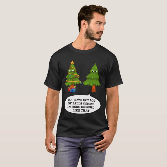 Camiseta Árvore de Natal Engraçado - Feliz Natal Engraçado (Frente Completa)