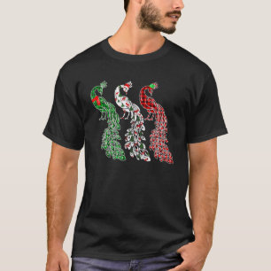 Camiseta Árvore de Natal Engraçado Luz Vermelha Xadrez Na