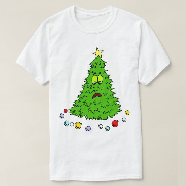 Camiseta Árvore De Natal Engraçado Perdeu As Bolas (Frente do Design)