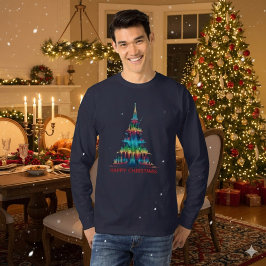 Camiseta Árvore de Natal Equalizadora de Música