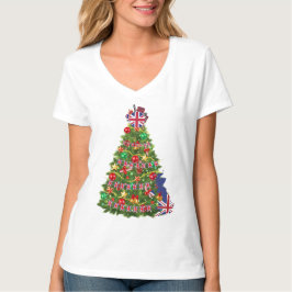 Camiseta Árvore de Natal Euro British Europe, excelente Bri