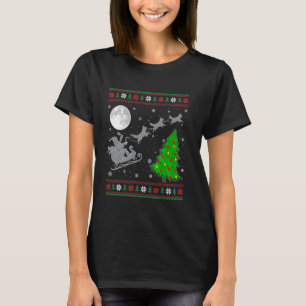 Camiseta Árvore de Natal Feia com Iluminação Papai Noel Mon