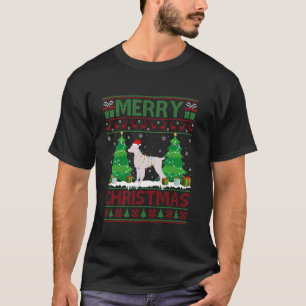 Camiseta Árvore de Natal Feia Lighting Brittany Spaniel Dog