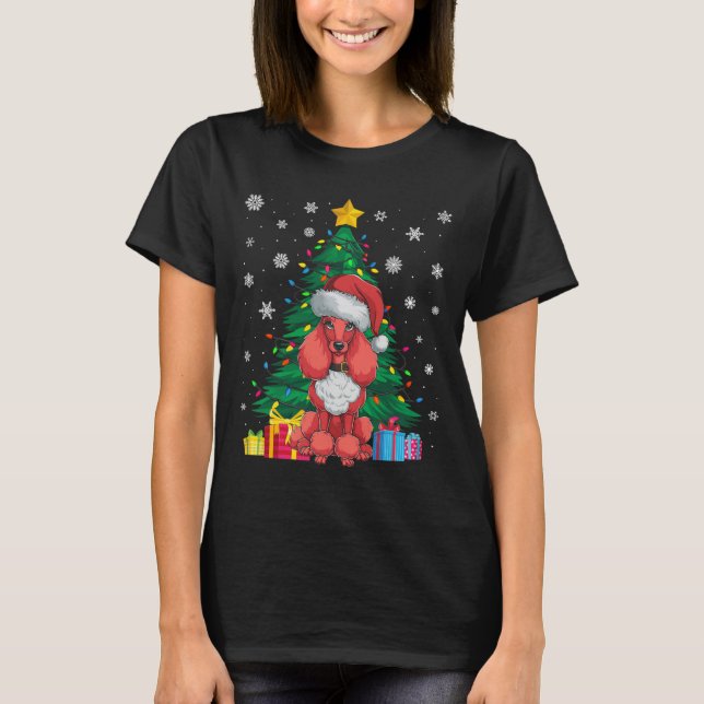 Camiseta Árvore de Natal Feia Luz Poodô Cão Sant (Frente)