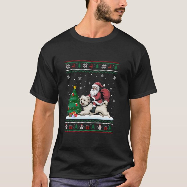 Camiseta Árvore de Natal Feia Luzes de Natal Papais noeis d (Frente)
