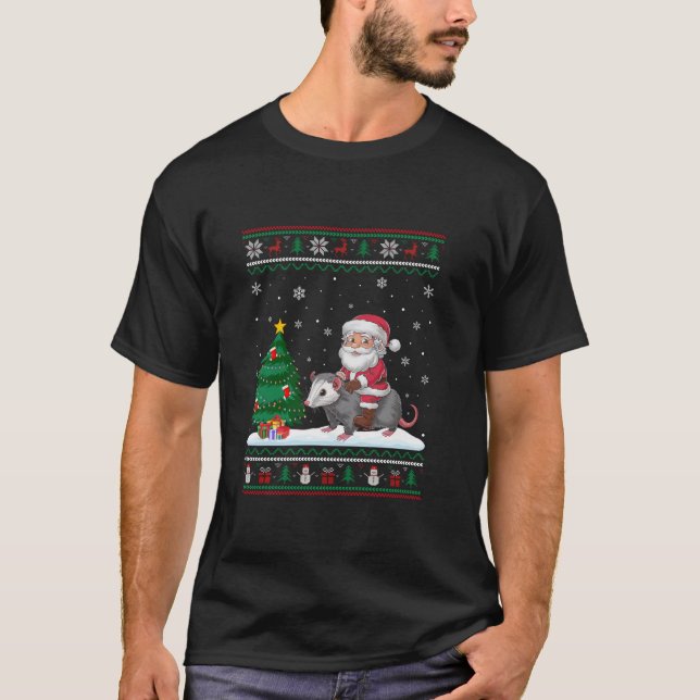 Camiseta Árvore de Natal Feia Luzes de Natal Papais noeis d (Frente)