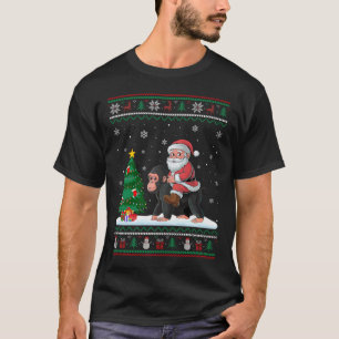 Camiseta Árvore de Natal Feia Luzes de Natal Papais noeis d