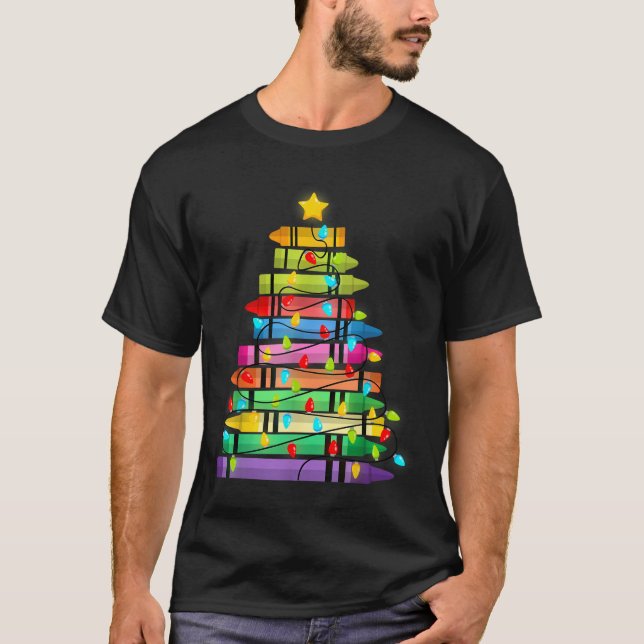 Camiseta Árvore De Natal Feita Com A Vida De Professora Da  (Frente)