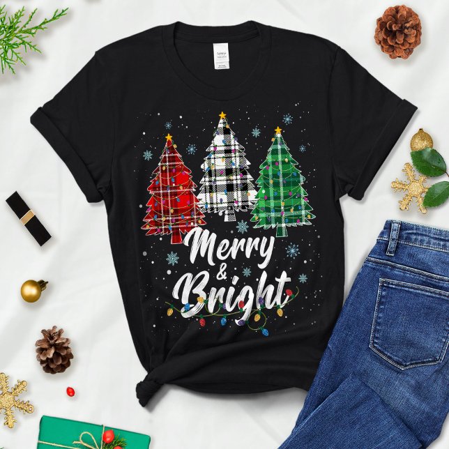 Camiseta Árvore de Natal feliz e Brilhante - Feliz e Brilho (Criador carregado)