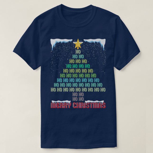 Camiseta Árvore de Natal Feliz Ho Ho Neve Video Gamer Retro (Frente do Design)