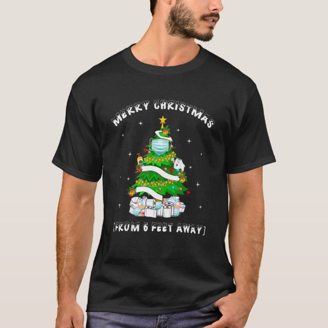 Camiseta Árvore de Natal Feliz Natal A 6 Metros De Distânci (Frente)