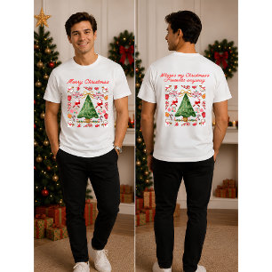 Camiseta Árvore de Natal & Feliz Natal Vintage Natalino