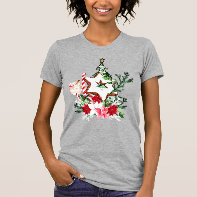 Camiseta Árvore de Natal Flores Cana de Açúcar JOY (Frente)