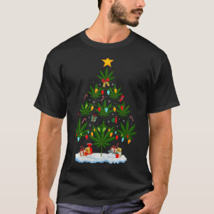 Camiseta Árvore de Natal Folha Maconha Xmas Premium Tri-b