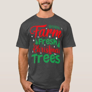 Camiseta árvore de natal fresca fazenda